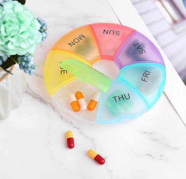 cute round 7 day week organiser pill holder cute round 7 day week organiser pill holder