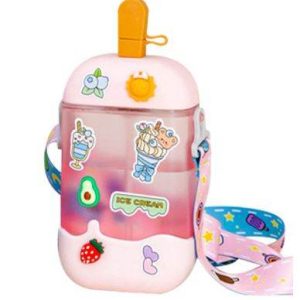 Funky Kids Water Bottle with Straw
