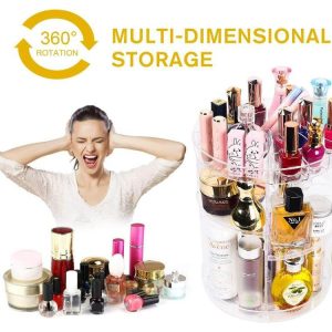 360 Degree Rotation Make Up Storage Shelf