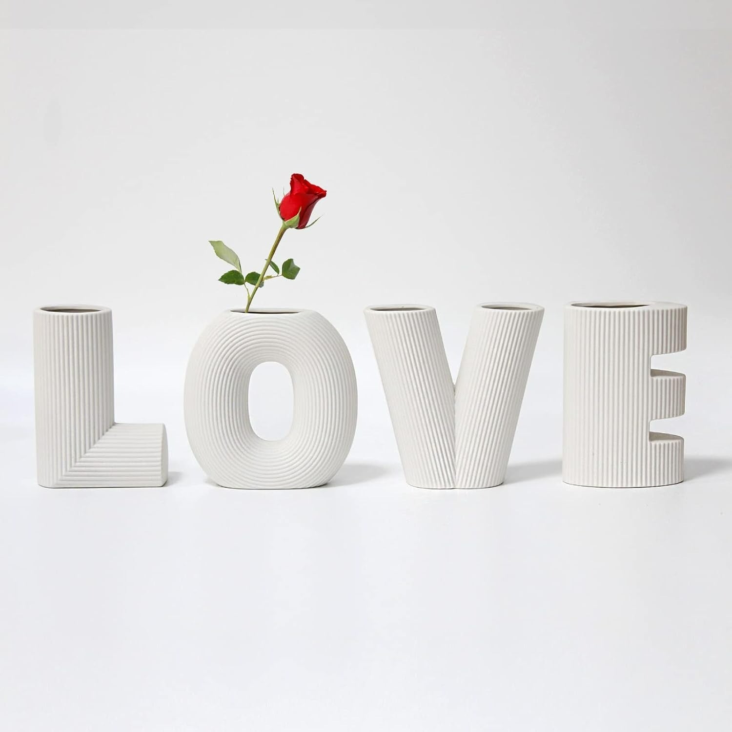 ceramic modern minimalist design decorative love letter vases set (4 pcs)(15.5cm) ceramic modern minimalist design decorative love letter vases set (4 pcs)(15.5cm)