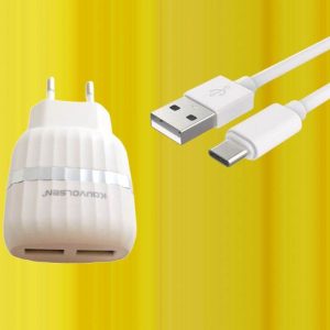 usb travel charger (2 port)(1m)(c type)