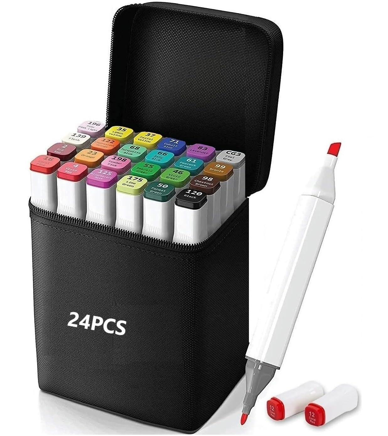 coloured dual marker and highlighter pen set (24 pcs) coloured dual marker and highlighter pen set (24 pcs)