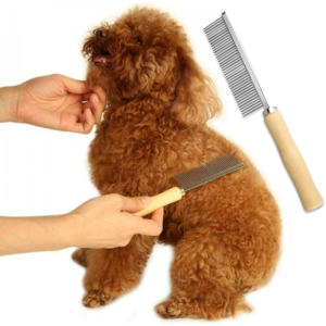 wooden handle dog grooming comb