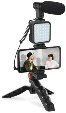 video making kit with microphone, led light and tripod