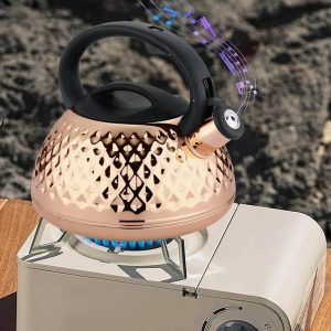 stainless steel stove top whistling kettle (golden)