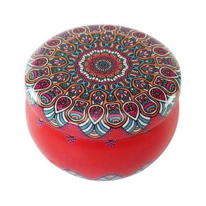 coco aroma candle in colourful patterned tin (65ml)