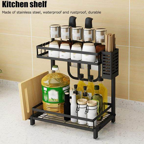 Kitchen Organiser Metal Shelf (40cm)(2 Tier) - Image 5