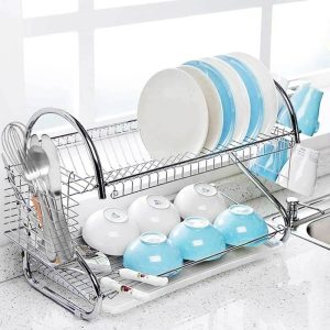 stainless steel dish drainer (2 tier)