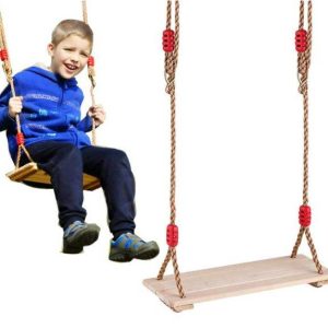 wooden hanging swing