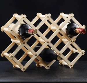 foldable wood diamond shaped wine rack (10 bottles)