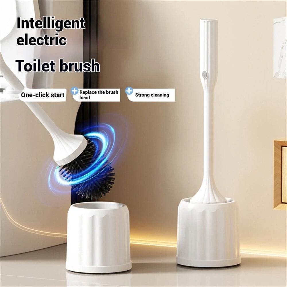wireless electric silicone head toilet brush