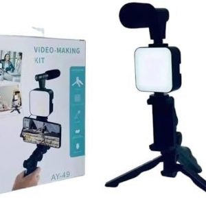 video making kit with microphone, led light and tripod