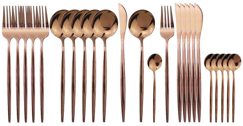 Polished Cutlery Set (24 pcs)(Rose Gold) Polished Cutlery Set (24 pcs)(Rose Gold) - Image 2
