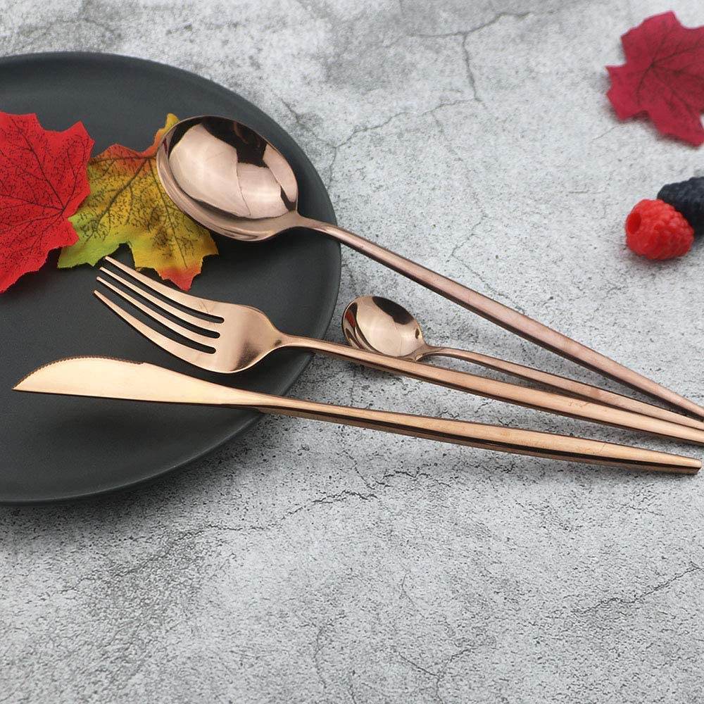 Polished Cutlery Set (24 pcs)(Rose Gold) Polished Cutlery Set (24 pcs)(Rose Gold)