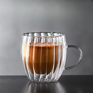 elegant clear glass cup (450ml)(each)