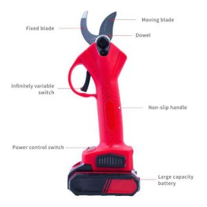 professional rechargeable electric pruning shears (48v)(2 batteries)