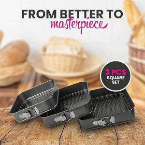 square variety cake mould set (3 pcs)