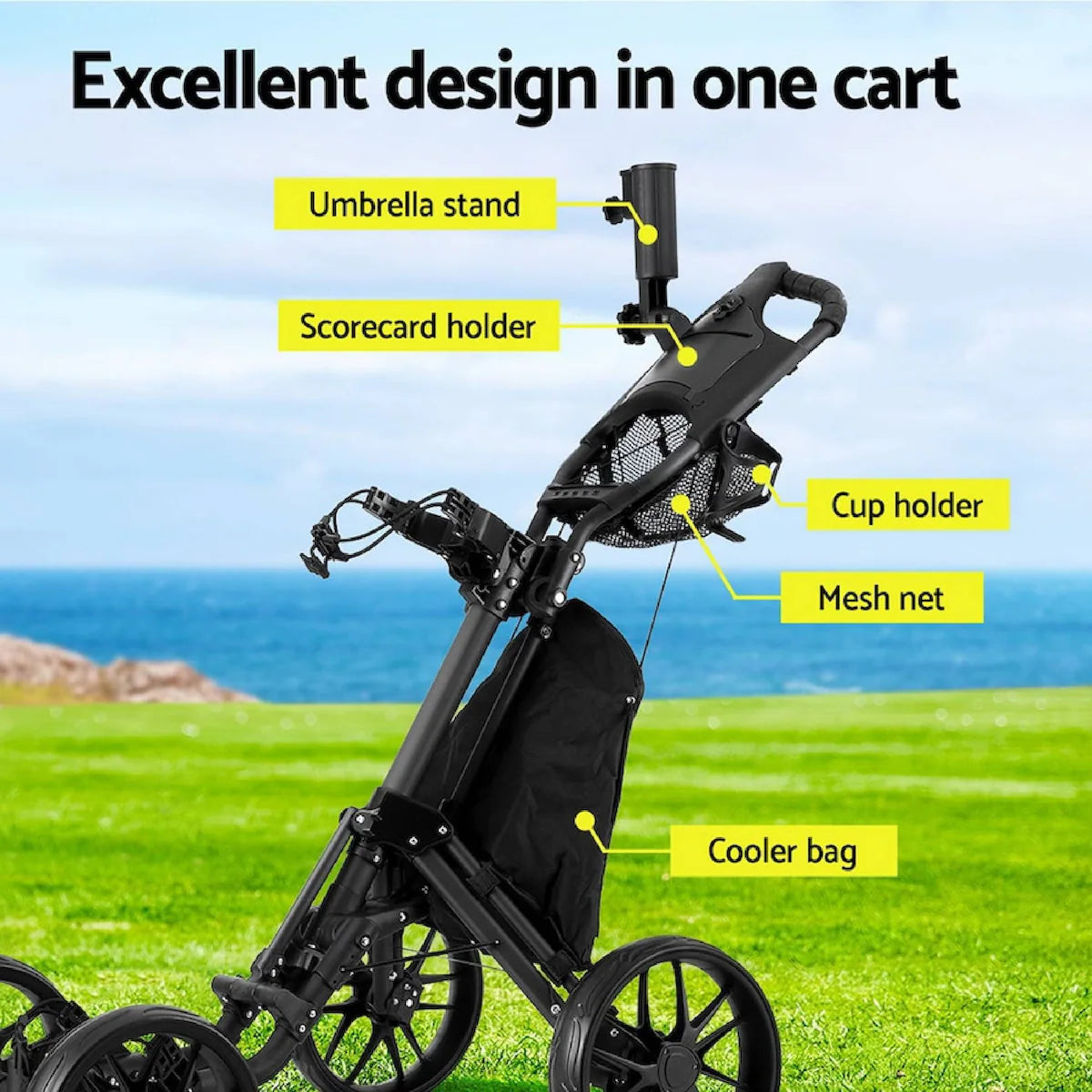 four wheel golf push cart four wheel golf push cart