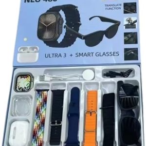 3in1 smart watch, bluetooth headphones, and wireless glasses set