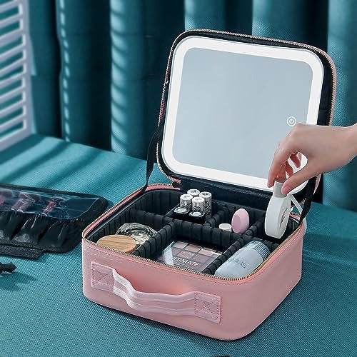 lighted makeup case with mirror lighted makeup case with mirror