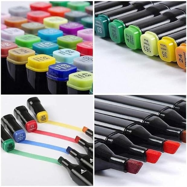 coloured dual marker and highlighter pen set (168 pcs)