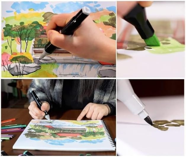 coloured dual marker and highlighter pen set (168 pcs)