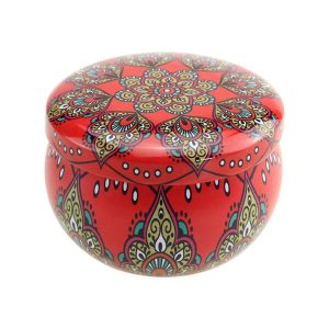 japanese perimmina aroma candle in colourful patterned tin (65ml)