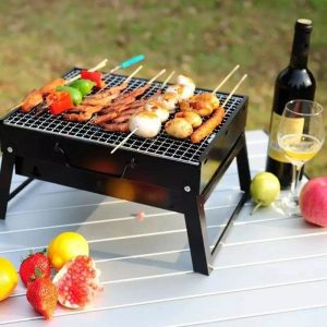 portable outdoor stainless steel foldable bbq grill pit