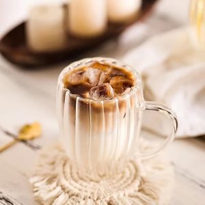 elegant clear glass cup (450ml)(each)