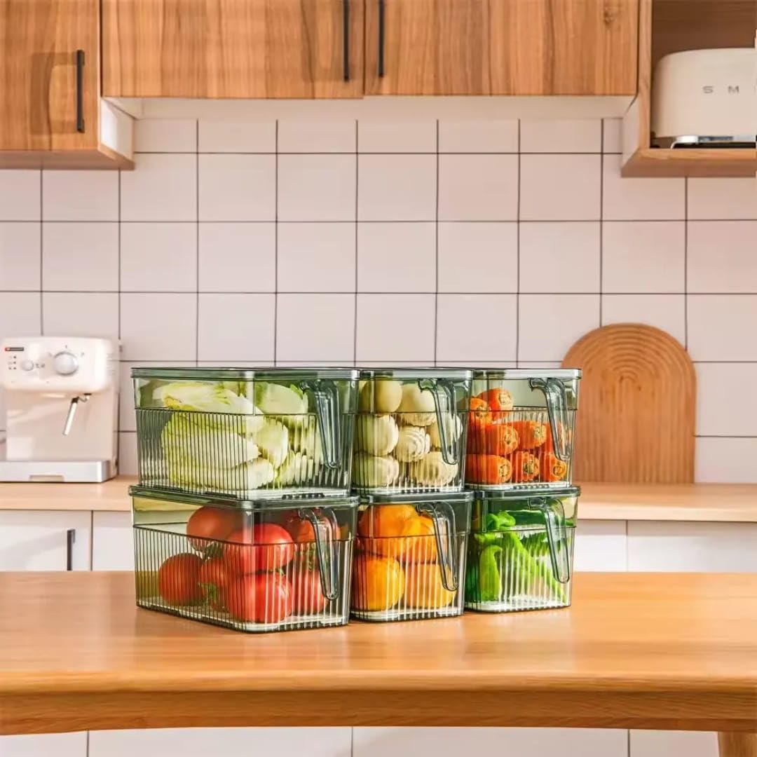 transparent fridge storage container with handle (each) transparent fridge storage container with handle (each)