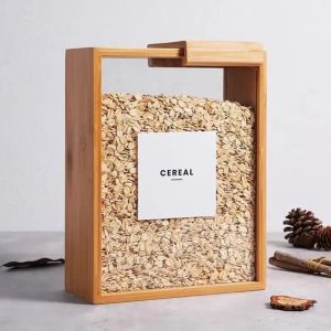 modern wooden and glass storage container (each)