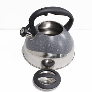 speckled and polished two tone whistling kettle (3l)