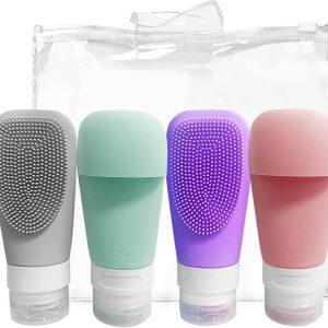 silicone shower gel scrubbing bottle set (90ml)(4 pcs)