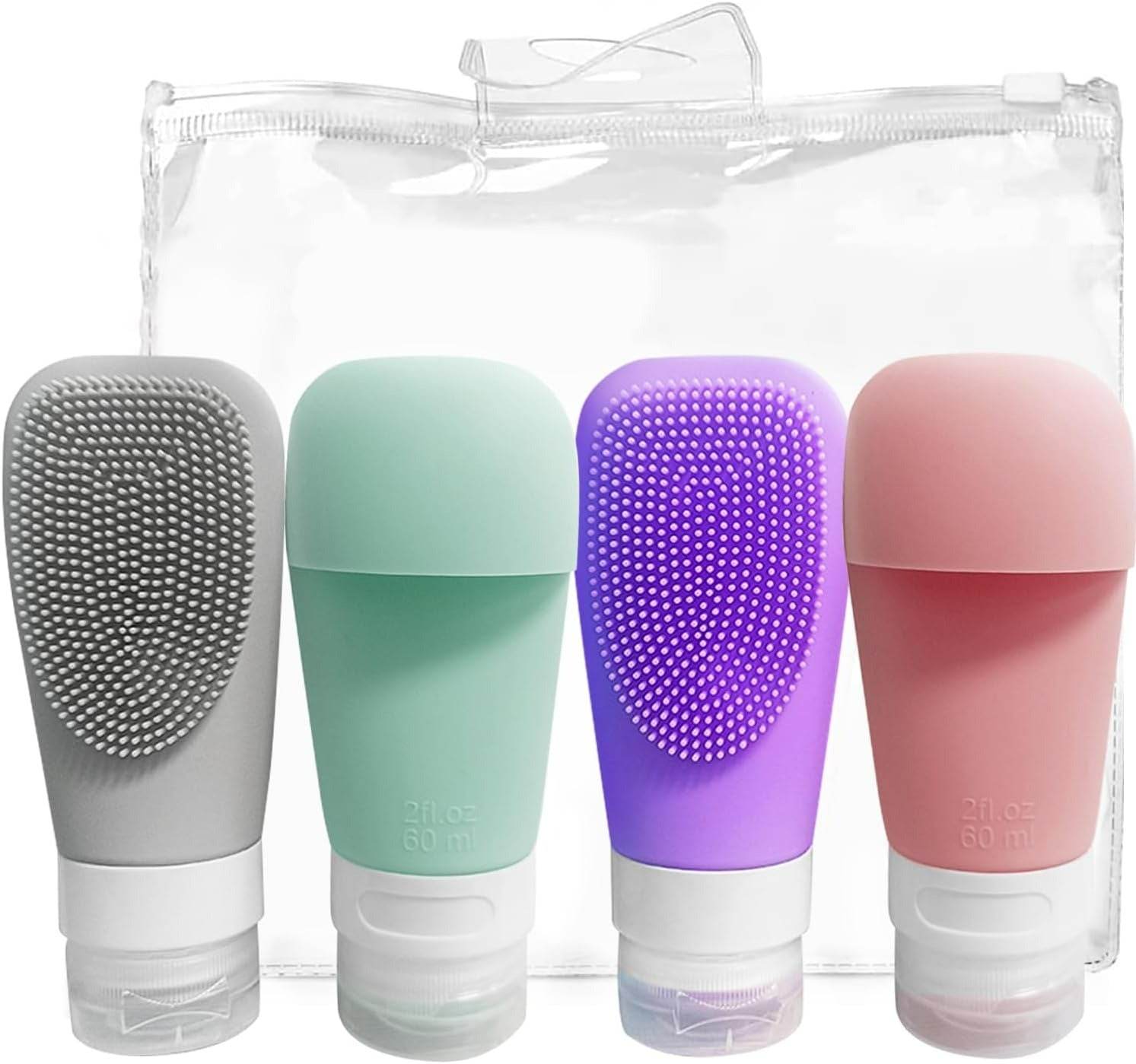 silicone shower gel scrubbing bottle set (90ml)(4 pcs) silicone shower gel scrubbing bottle set (90ml)(4 pcs)
