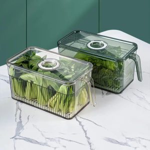 transparent fridge storage container with handle (each)