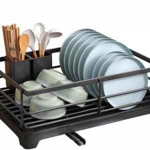 dish drying rack with drainage spout