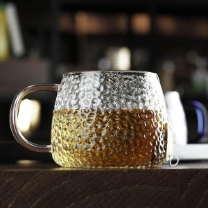 hammered glass cup (400ml)(each)