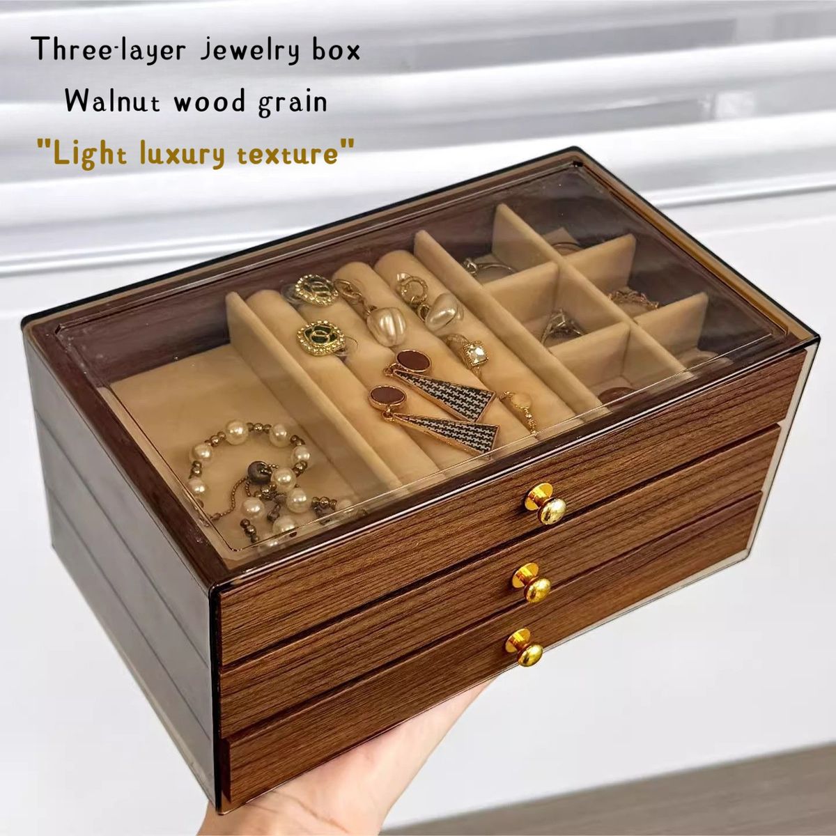 wooden jewellery storage box (3 tier) wooden jewellery storage box (3 tier)