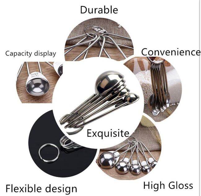 stainless steel measuring spoon set (5 pcs)
