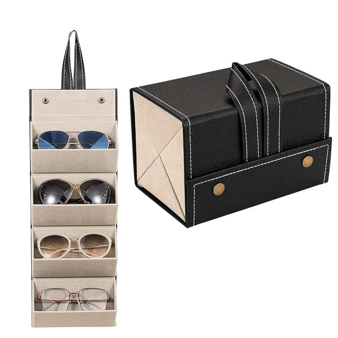 foldable eyeglasses travel organizer case (4 slots) foldable eyeglasses travel organizer case (4 slots)