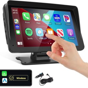 7 inch carplay dashboard display with phone mount