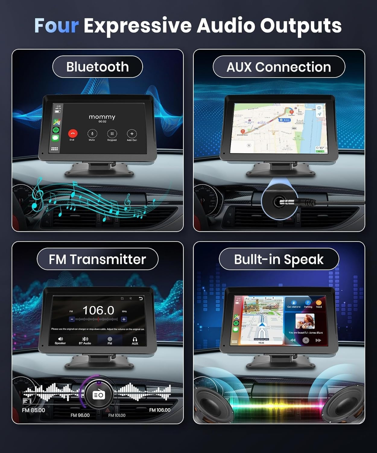 7 inch carplay dashboard display with phone mount 7 inch carplay dashboard display with phone mount