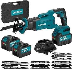 brushless reciprocating saw (21v)(2 batteries)