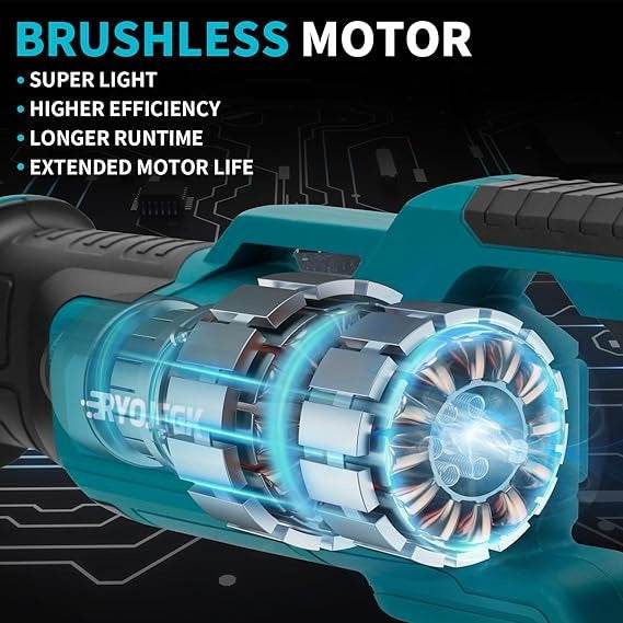 brushless reciprocating saw (21v)(2 batteries)