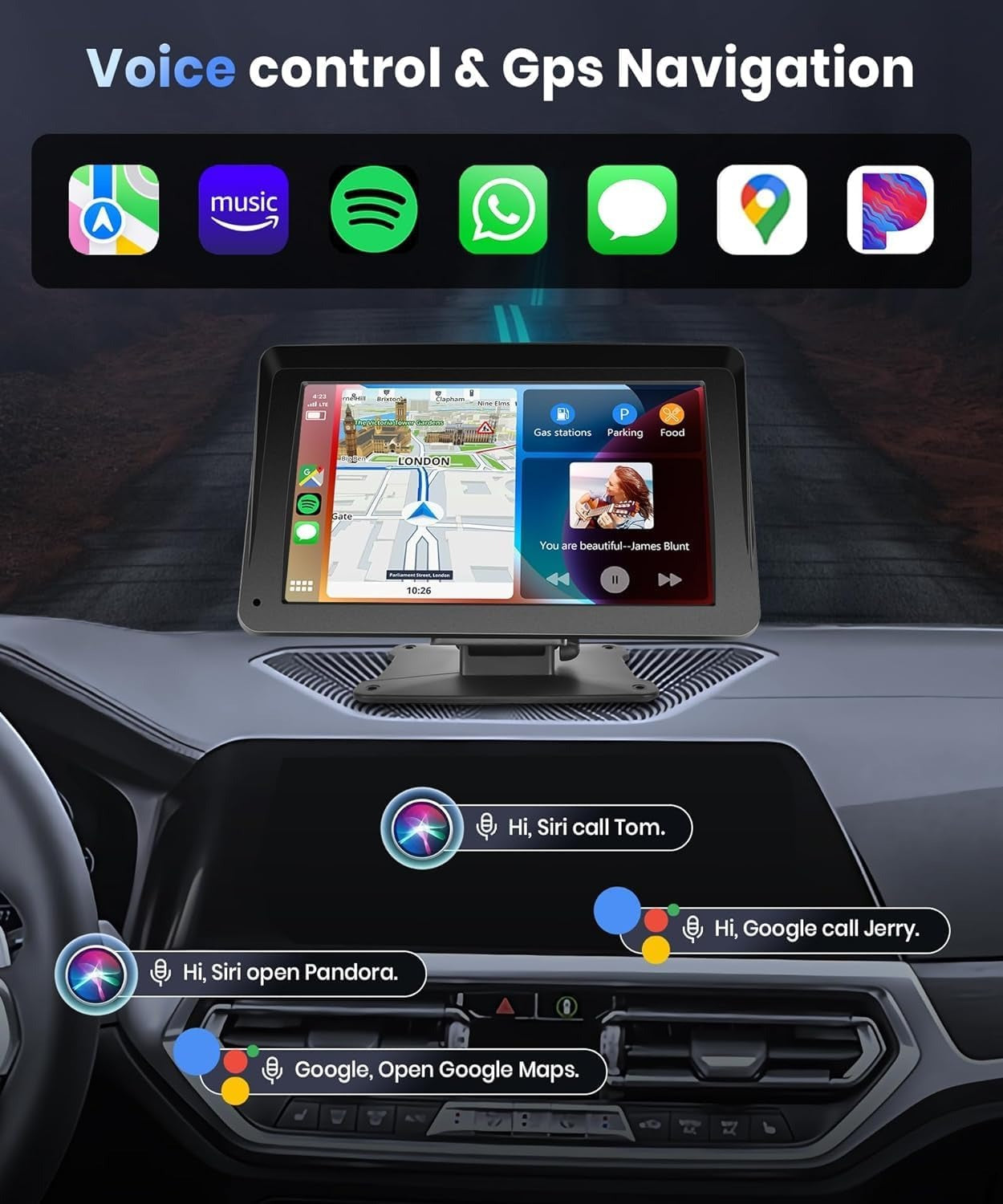 7 inch carplay dashboard display with phone mount 7 inch carplay dashboard display with phone mount