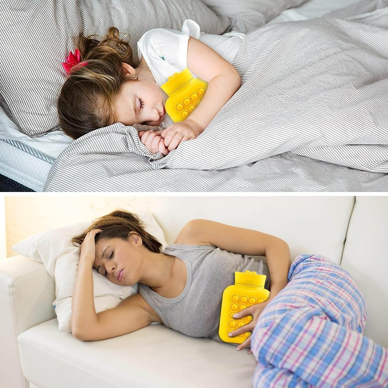 Hot And Cold Compress Water Bottle Pop-It Bag (500ml)(Yellow) Hot And Cold Compress Water Bottle Pop-It Bag (500ml)(Yellow) - Image 2