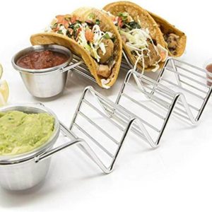 steel taco holder with sauce bowl (each)