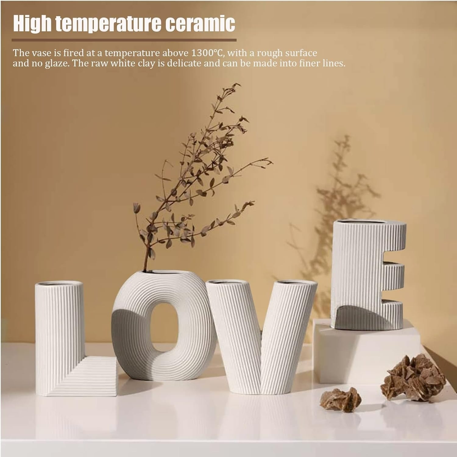 ceramic modern minimalist design decorative love letter vases set (4 pcs)(15.5cm) ceramic modern minimalist design decorative love letter vases set (4 pcs)(15.5cm)
