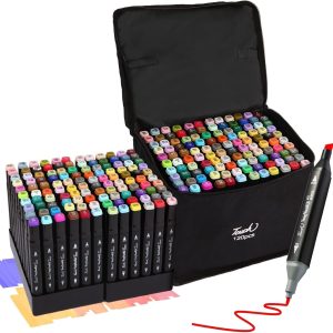 coloured dual marker and highlighter pen set (120 pcs)