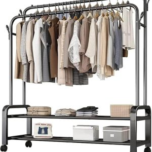 clothing garment rack with wheels